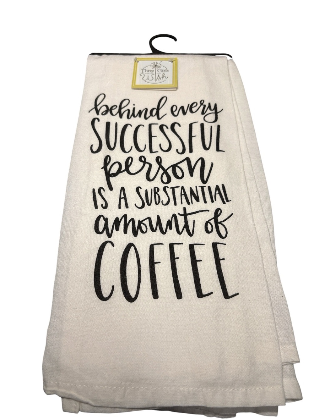 Three Girls and a Wish Funny Coffee Substantial Amount Dish Towel Set 2 NWT